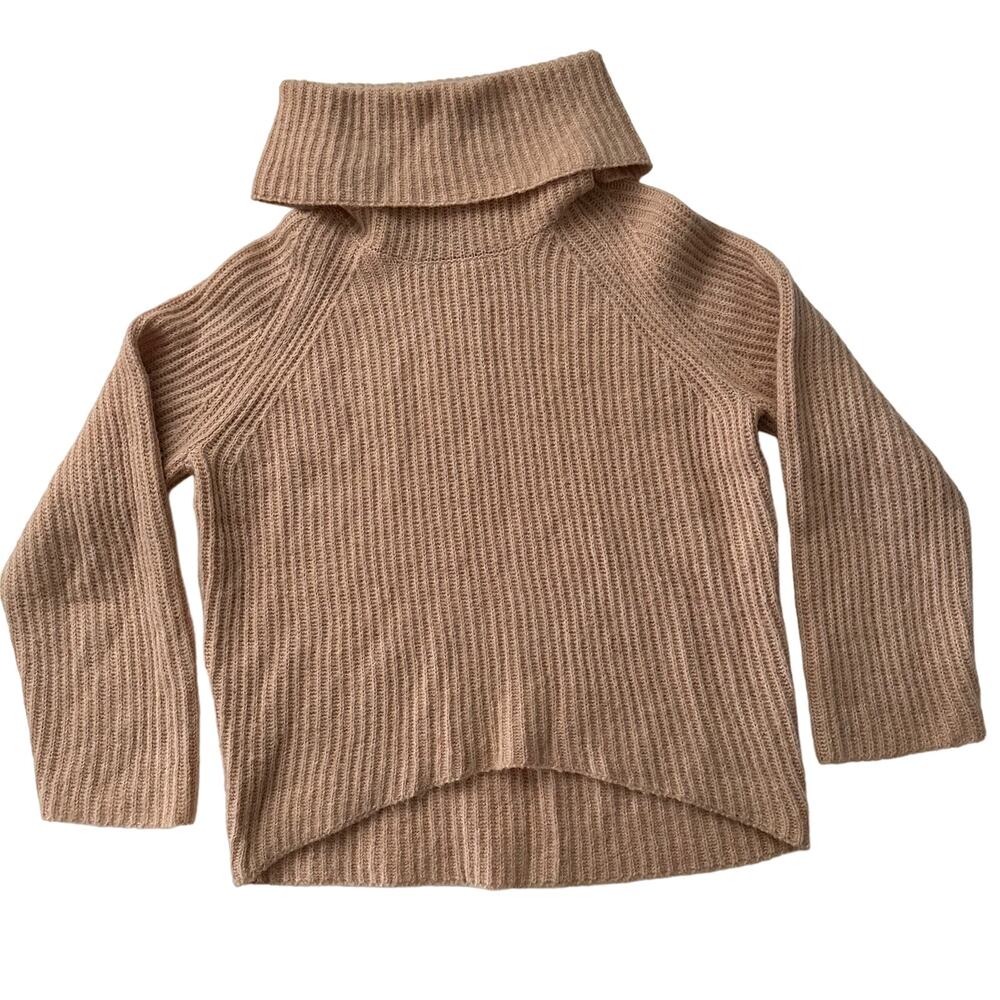 Point Sur J Crew Wool Mohair Blend Cowl Turtleneck Chunky Rib Blush Sweater S